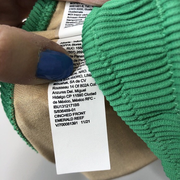 Old Navy NWT Women's Cinched Front Bikini Top Removable Pads in Emerald Reef 2X - Picture 7 of 8
